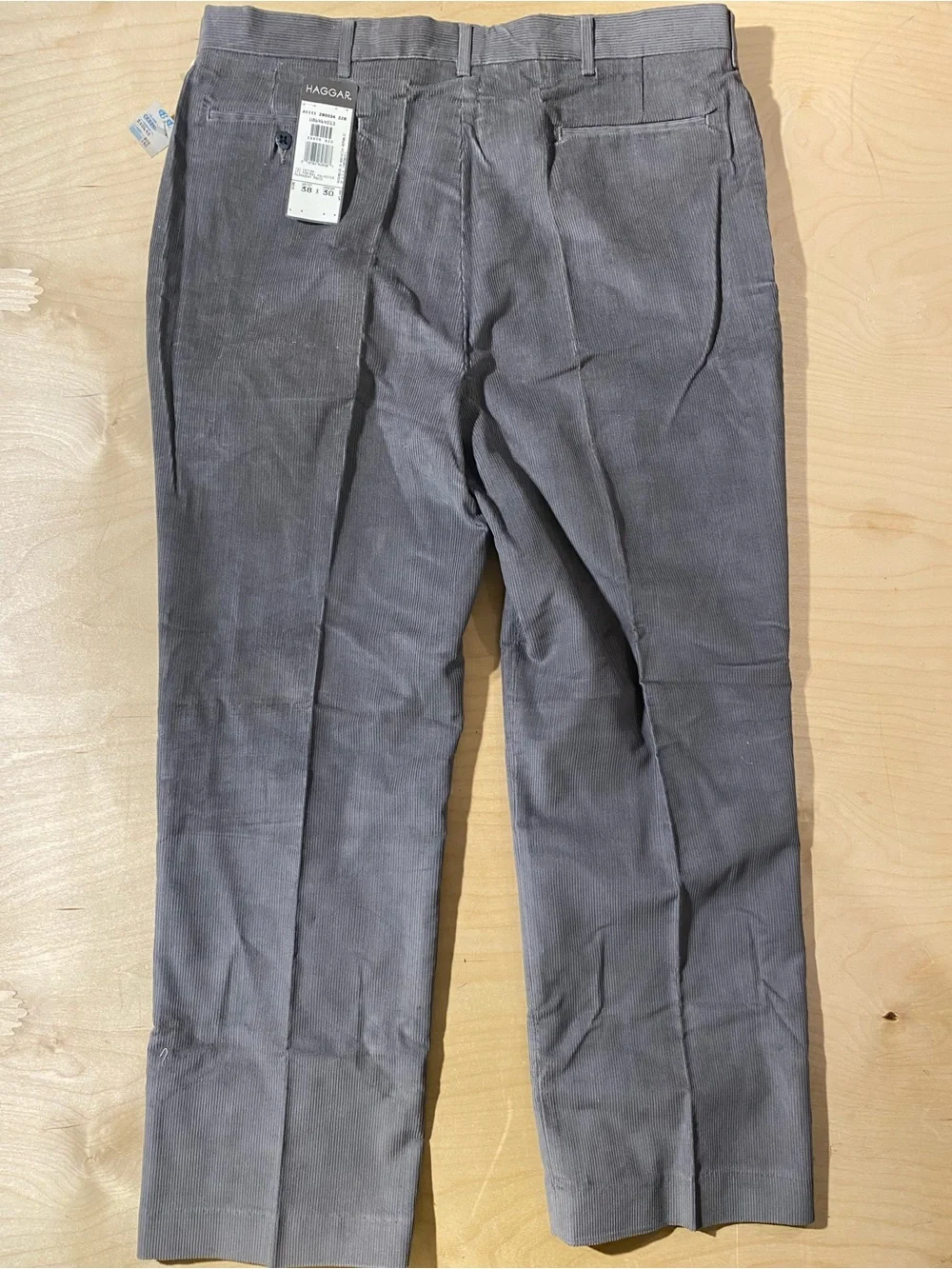 Haggar Men's Gray Corduroy Dress Pants 38 x 30 (SX)
